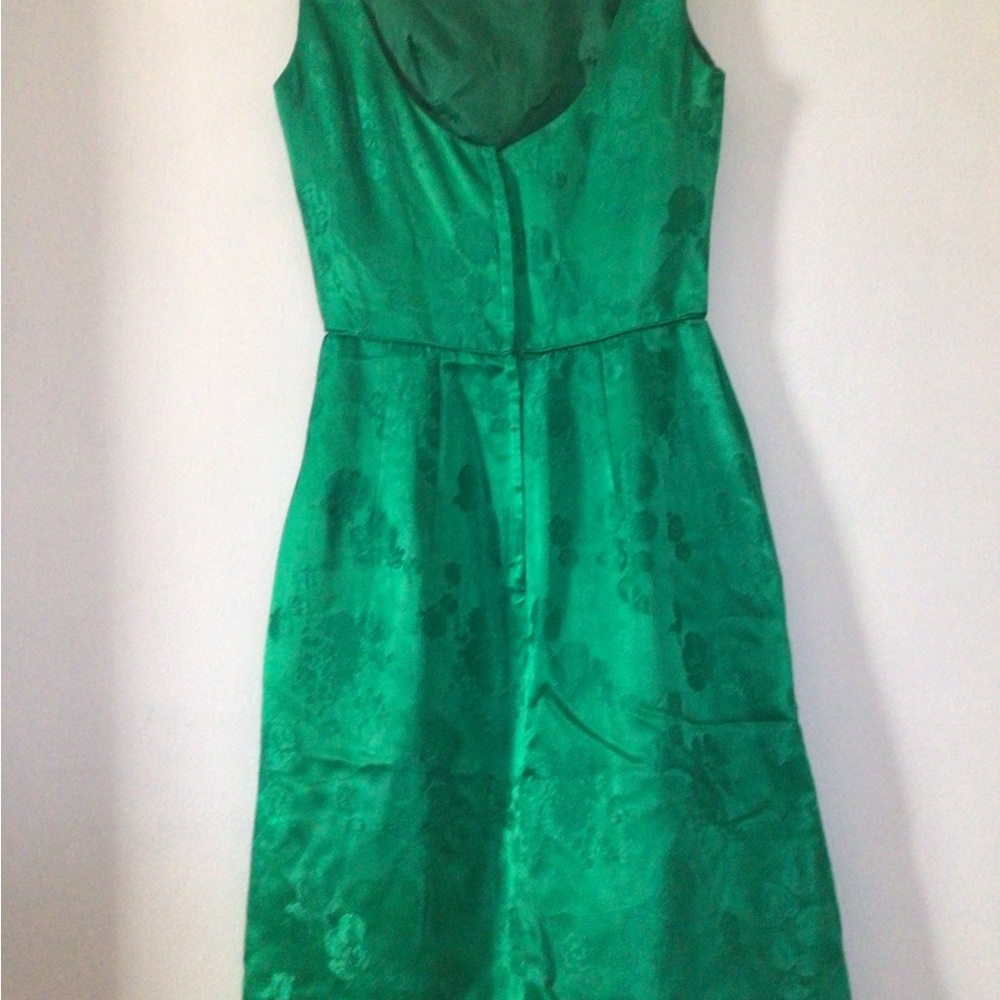 Vintage Kelly Green Silk Jacquard Dress☘️ - Picture 11 of 12